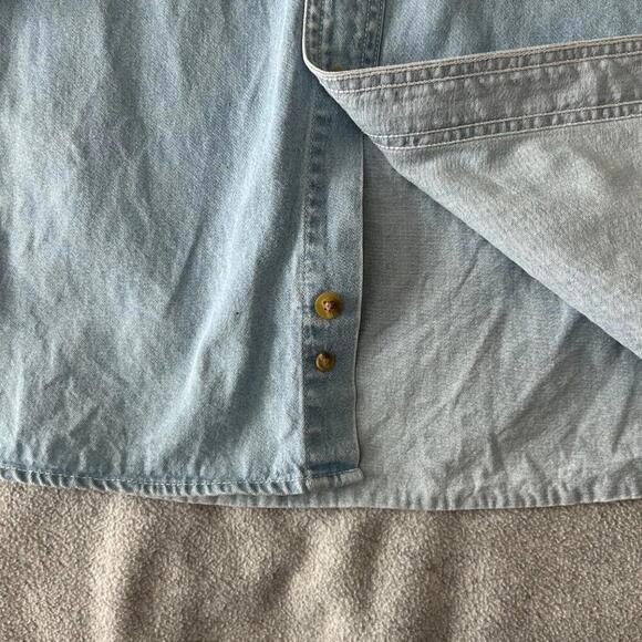 Vintage Lee Sport Miami Dolphins Denim Shirt 2XL Button Down Embroidered NFL - Picture 6 of 9